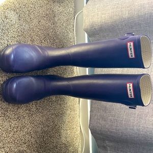 Hunter original tall rain boots - dark purple, womens size 10